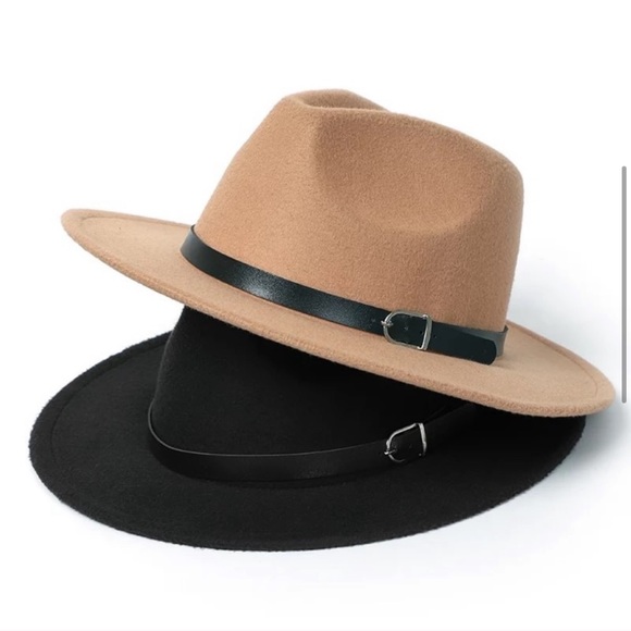 Faux Vegan Wool Warm Fedora Wide Brim Hat Men - Picture 5 of 11